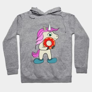 Unicorn eating a donut Hoodie